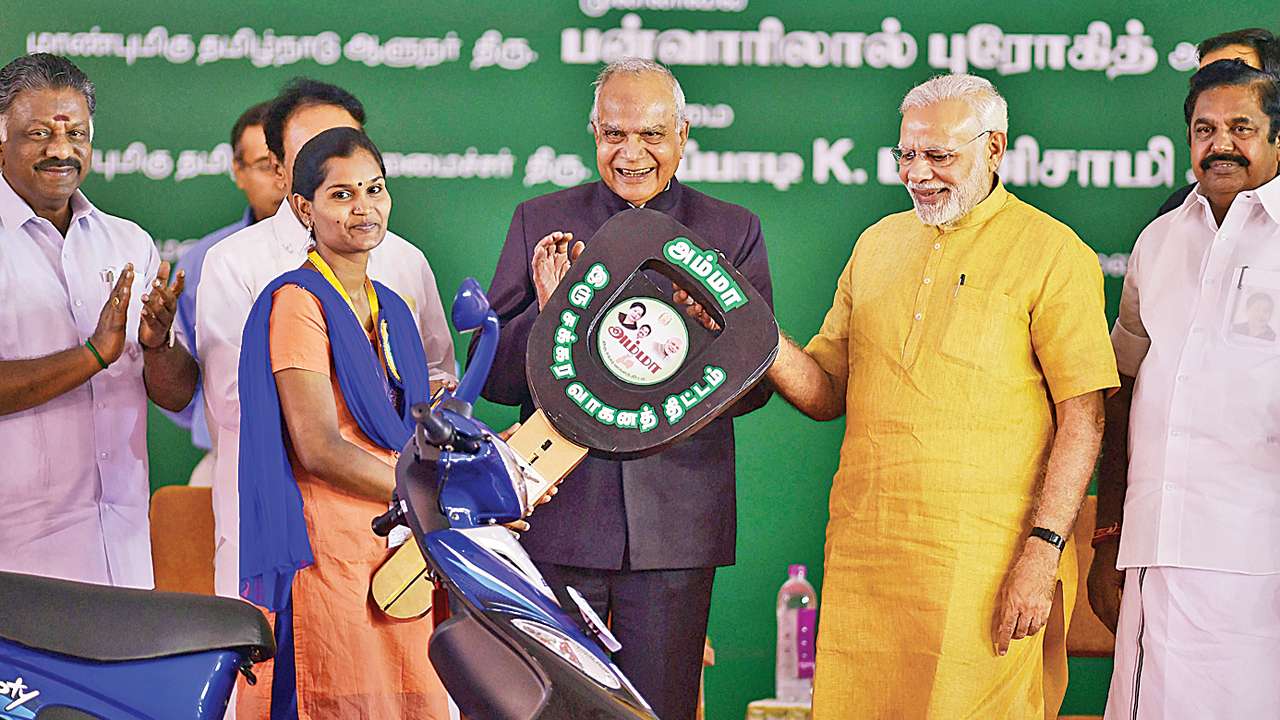 PM Modi launches Amma scooter scheme in Tamil Nadu