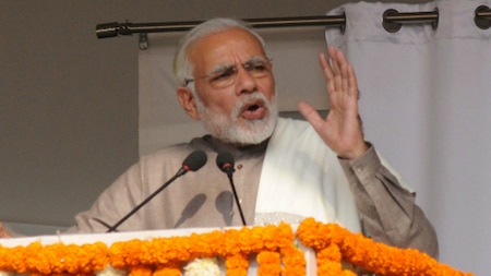 PM Modi addresses during the flag off ceremony