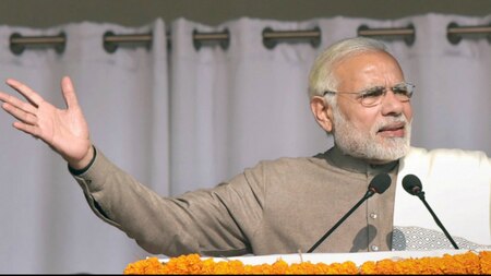 Prime Minister Narendra Modi addresses during ceremony