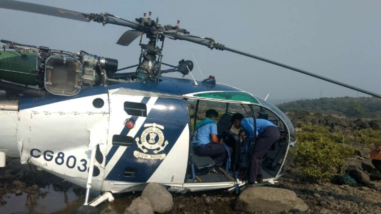 Indian Coast Guard helicopter crash lands in Maharashtra's Raigad, crew ...