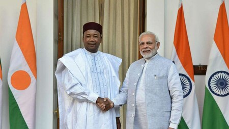 PM Modi with President of the Republic of Niger, Issoufou Mahamadou