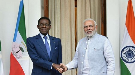 PM Modi with President of the Republic of Equatorial Guinea, Teodoro Obiang Nguema Mbasogo