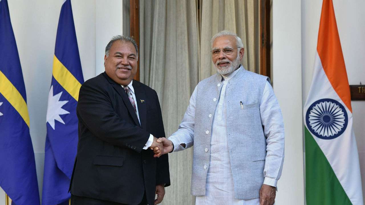 Prime Minister Narendra Modi with President of the Republic of Nauru, Baron Waqa