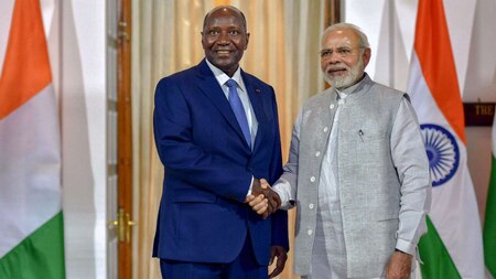 PM Modi with Vice President of the Ivory Coast Daniel Kablan Duncan