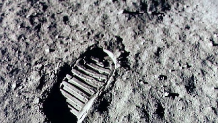 Neil Armstrong's footprint on the surface of the moon