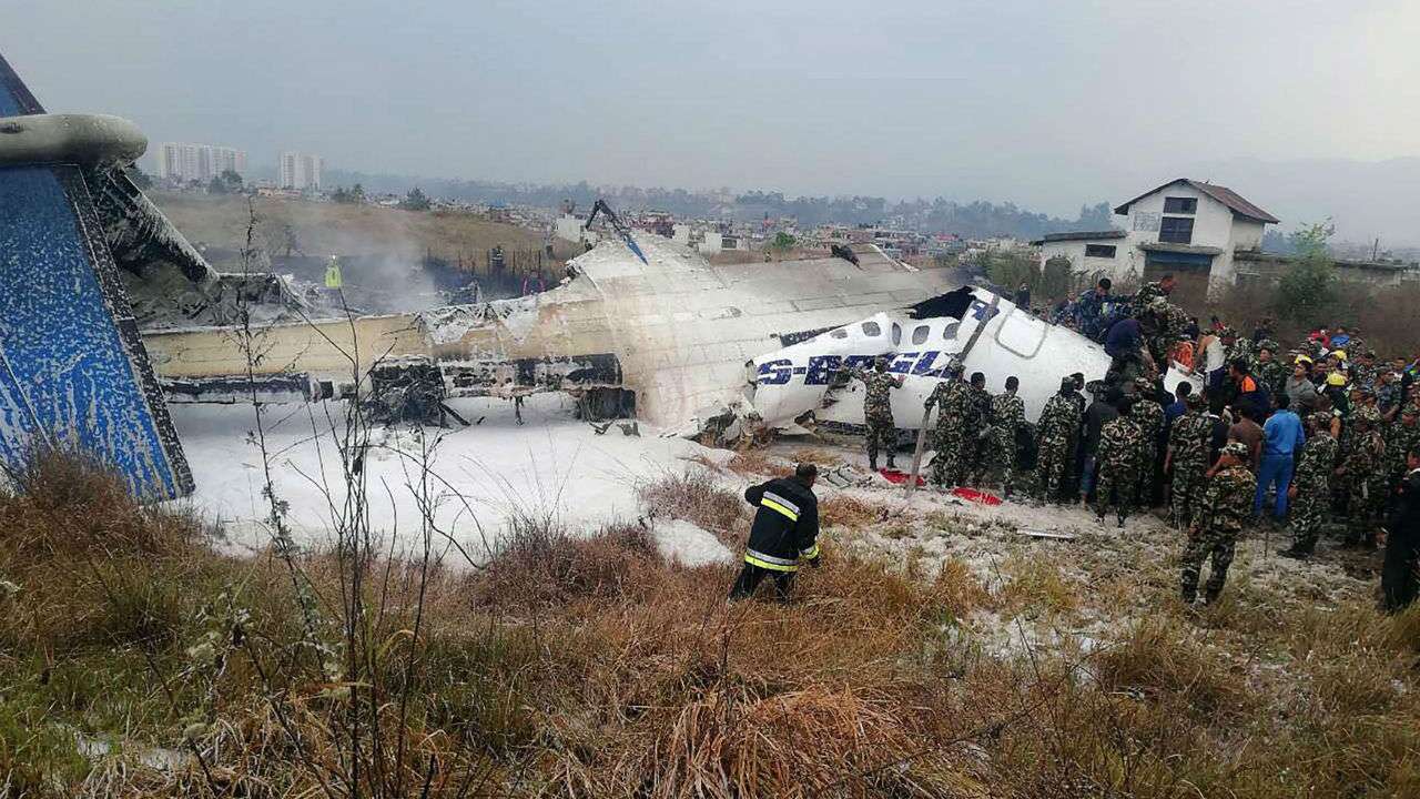 Around 50 killed in Bangladesh plane crash at Kathmandu airport