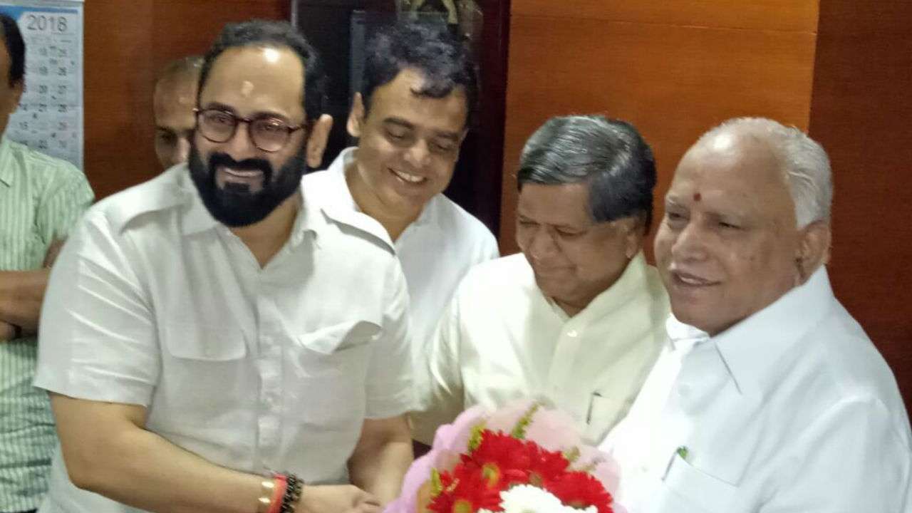 Independent rajya sabha mp rajeev chandrasekhar joins bjp