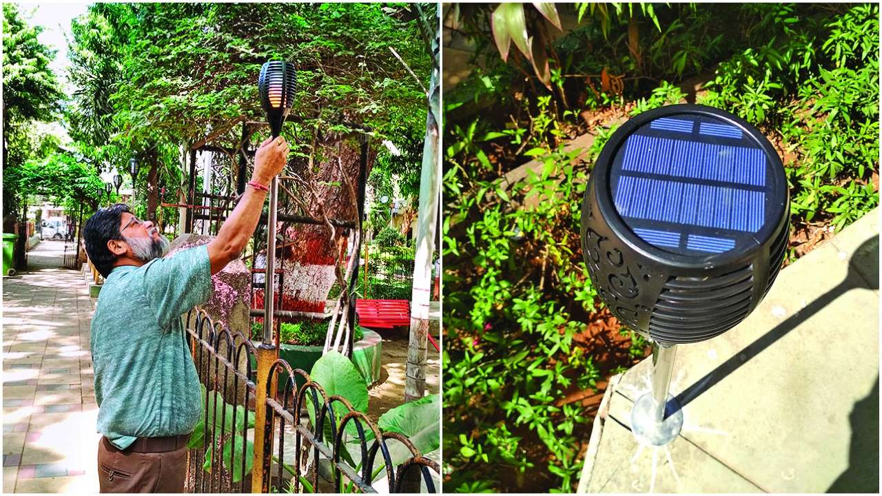 South Mumbai garden gets solar powered bulbs