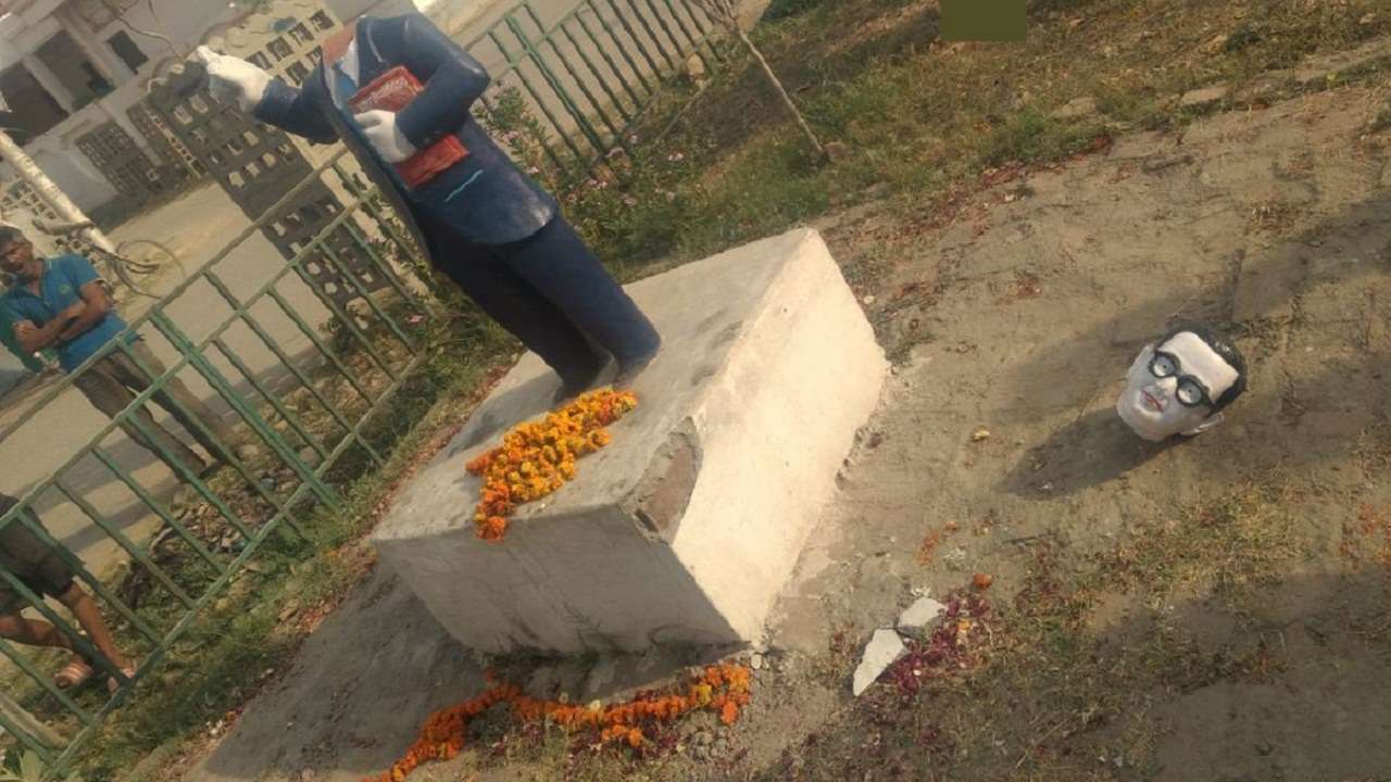 Ambedkar statue vandalised; yogi asks district magistrates to ensure security