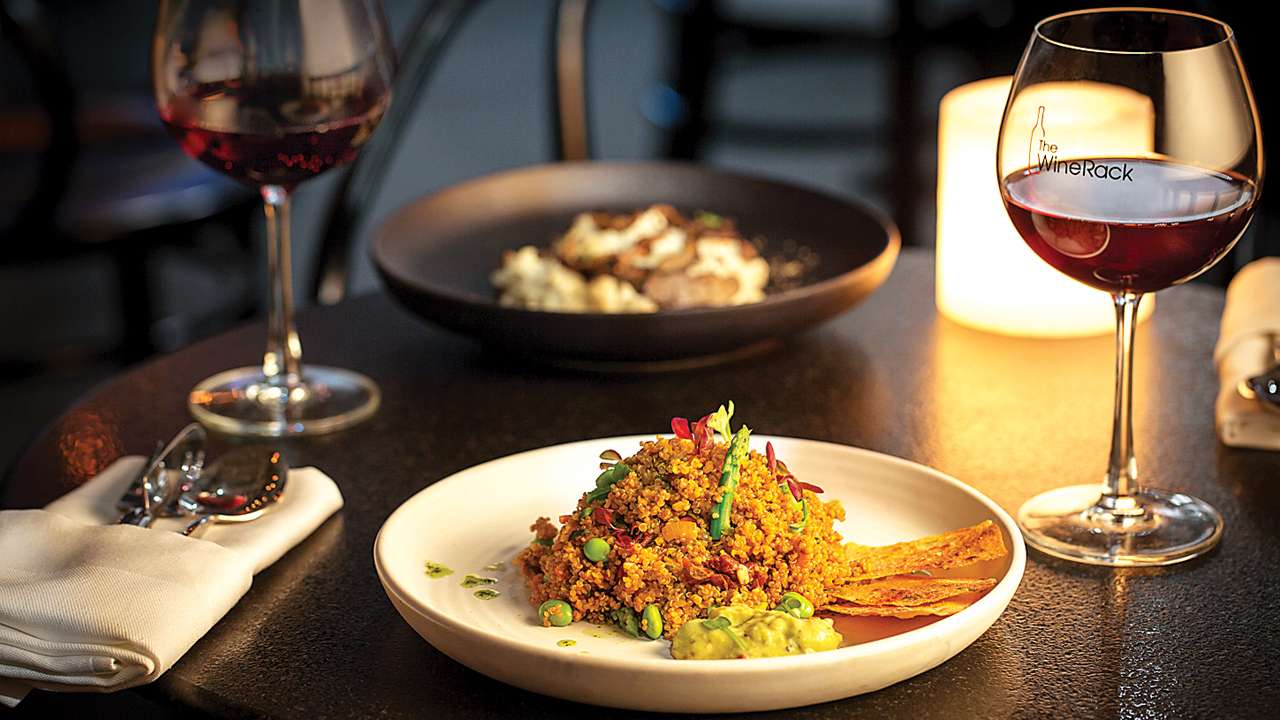 Quinoa Edamame Biryani with Mint and Avocado Raita