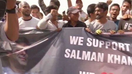 Salman was greeted by fans