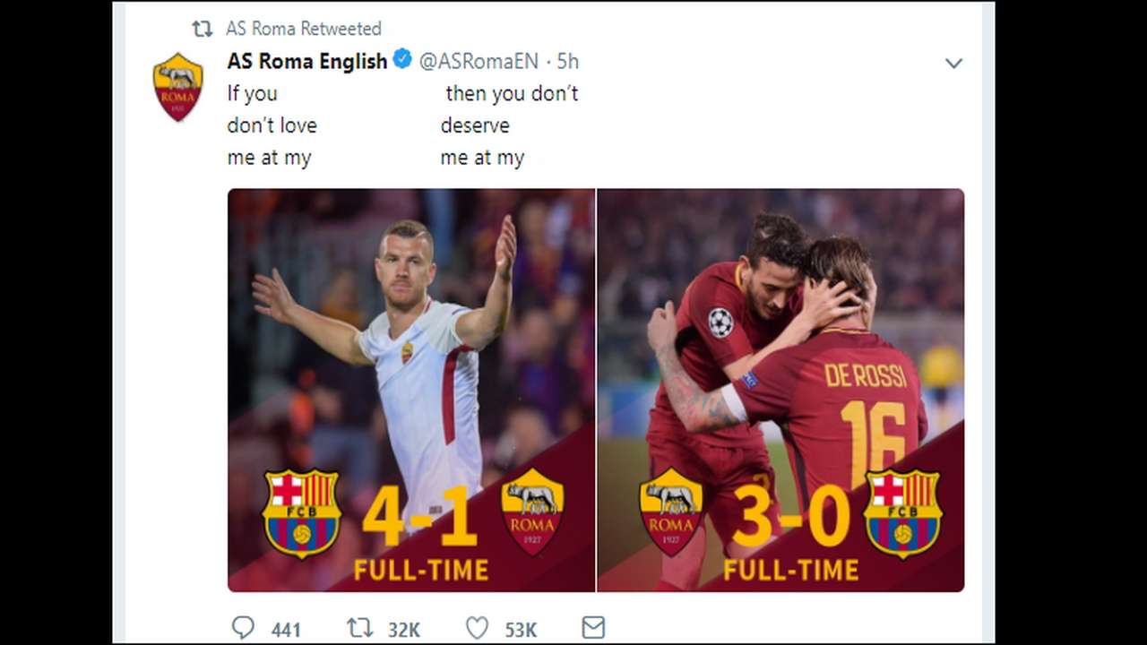Champions League As Romas Meme Game Is On Point As Team Stun Barcelona In Epic Comeback