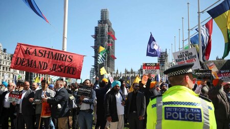 Protesters in Parliament Square, London