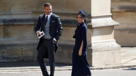 David Beckham with wife Victoria Beckham at royal wedding