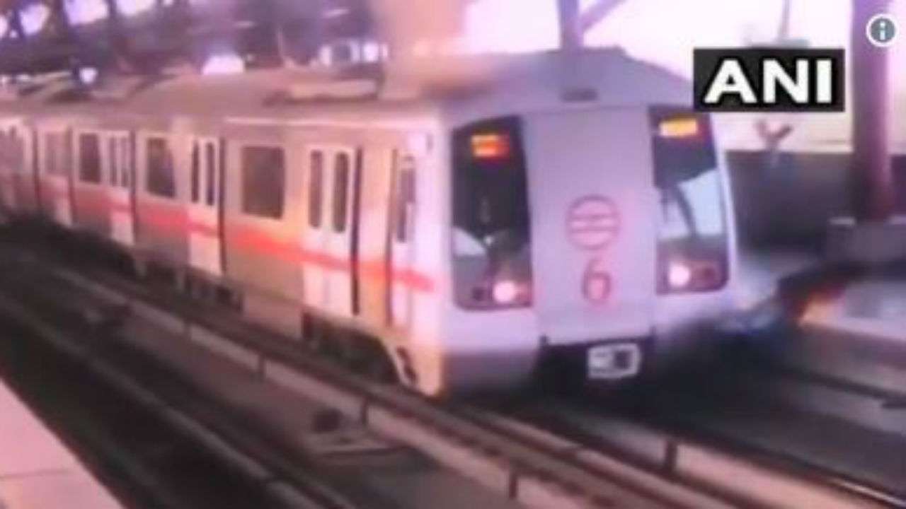 Watch: man survives being run over after alert delhi metro driver stops train right on time