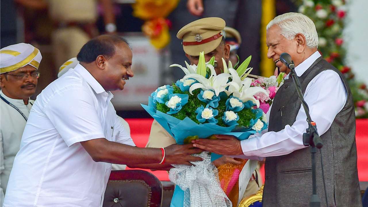 HD Kumaraswamy takes oath as Karnataka CM, opposition leaders present ...