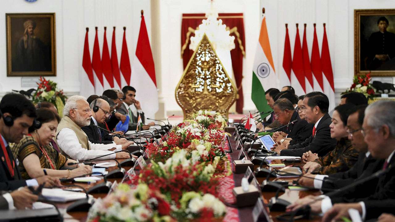 Delegation level talks at Istana Merdeka in Jakarta