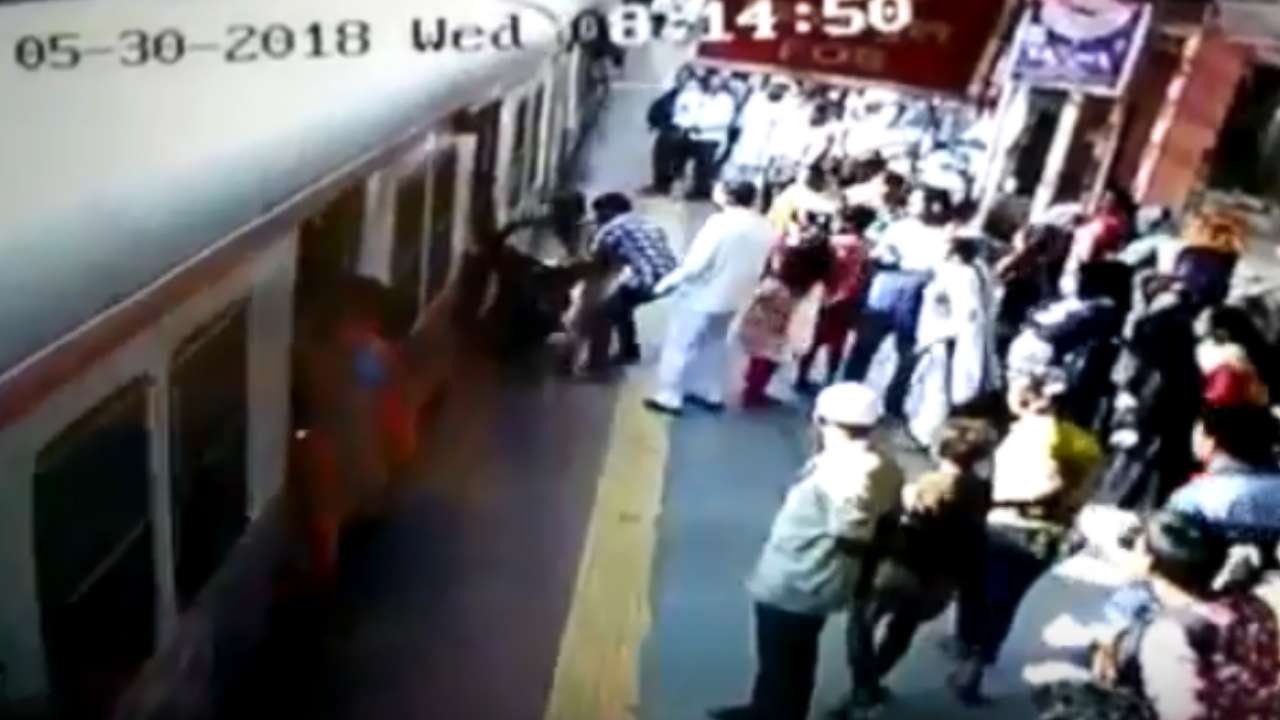 Watch: How alert RPF jawan saved woman from falling under train tracks ...