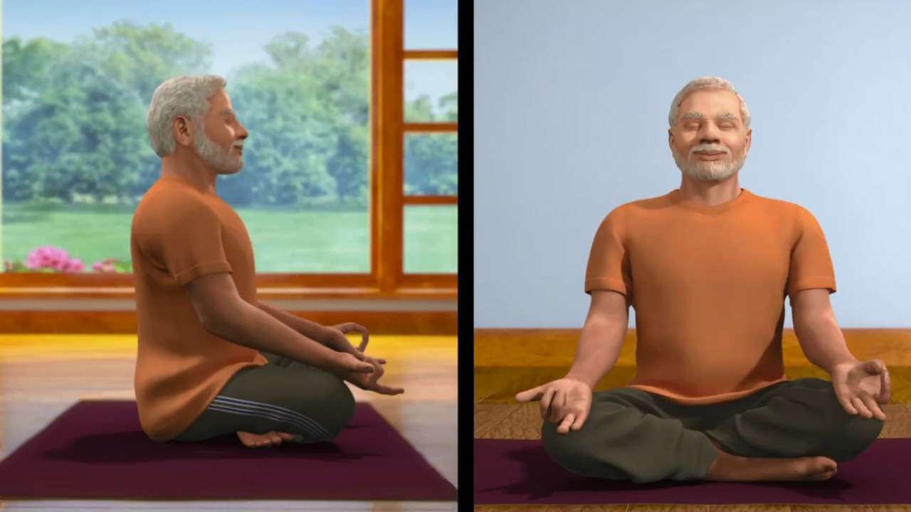 Watch: PM Modi tweets 3D animated video doing Yoga to bring 'calm and  positivity'
