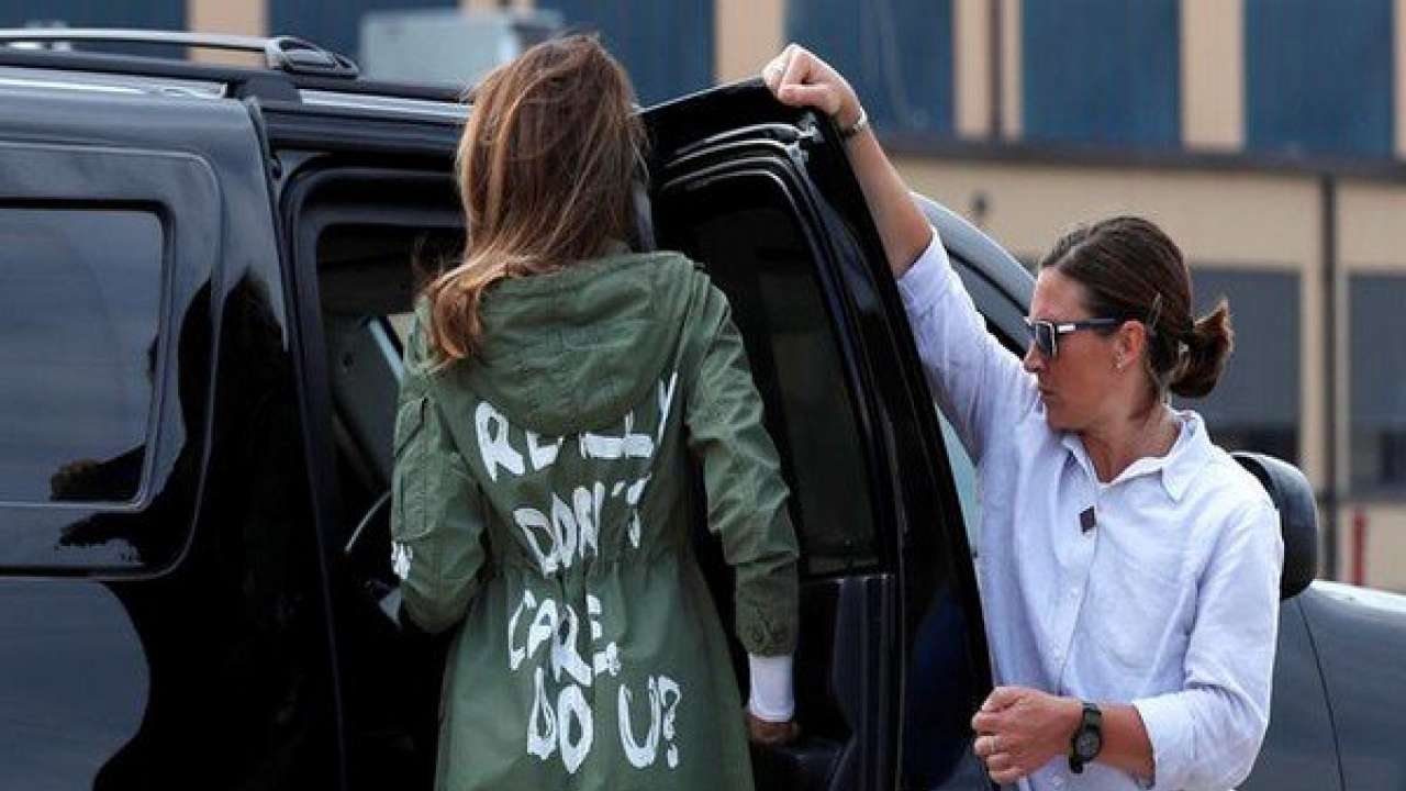 Donald Trump Defends Wife Melania Over I Really Don T Care Do You Jacket Blasts Fake News