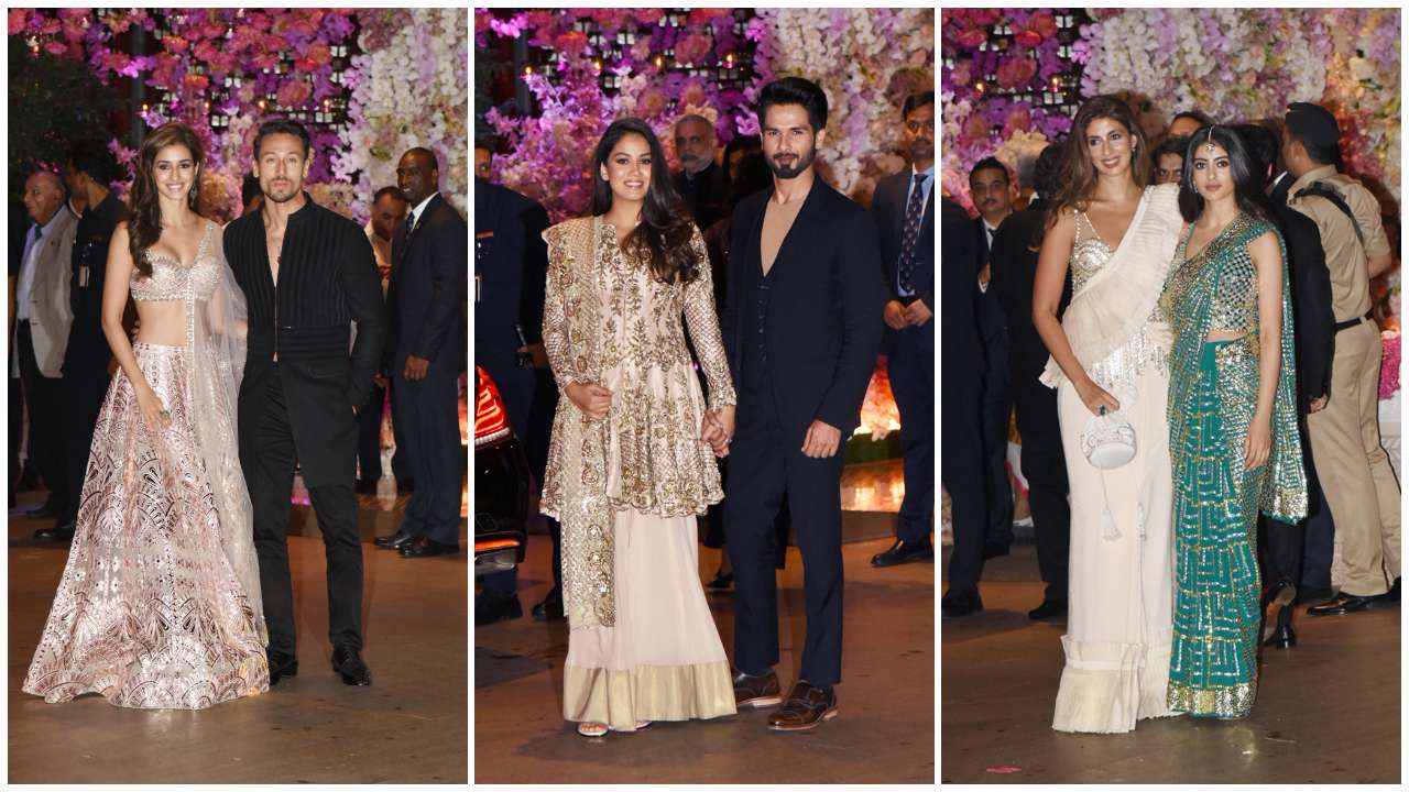 Disha Patani & Tiger Shroff, Mira Rajput & Shahid Kapoor, Shweta & Navya Naveli Nanda arrive at the party