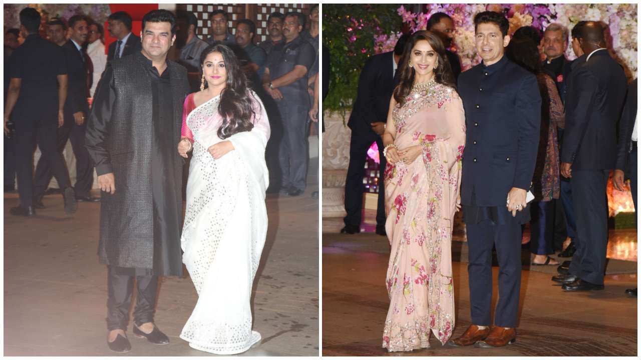 Vidya Balan and husband Siddharth Roy Kapur, Madhuri Dixit and Sriram Nene at the Ambani residence