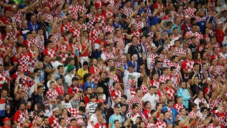 Croatian fans cheer on their heroes