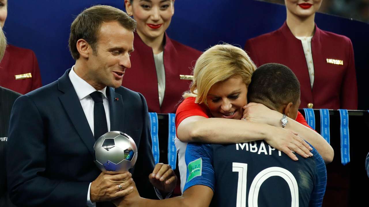 Frances forward Kylian Mbappe receives silver ball