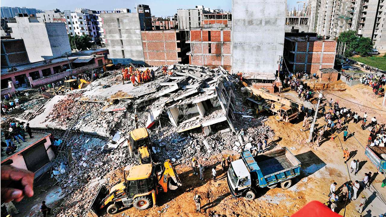 8 Killed As Building Falls Onto Another In Greater Noida