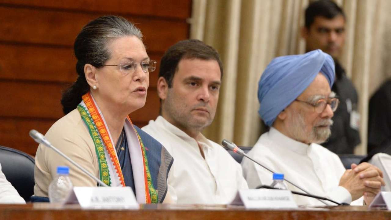 Sonia Gandhi delivers her speech