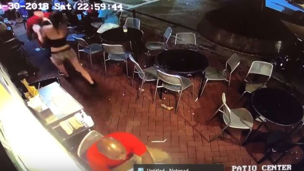 Waitress collars pervert