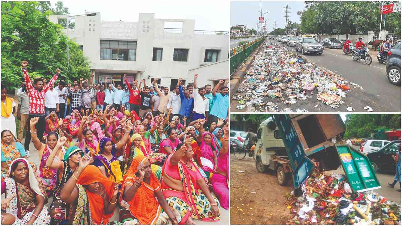 Aswachh City 12000 Sanitation Staff On Strike In Ahmedabad