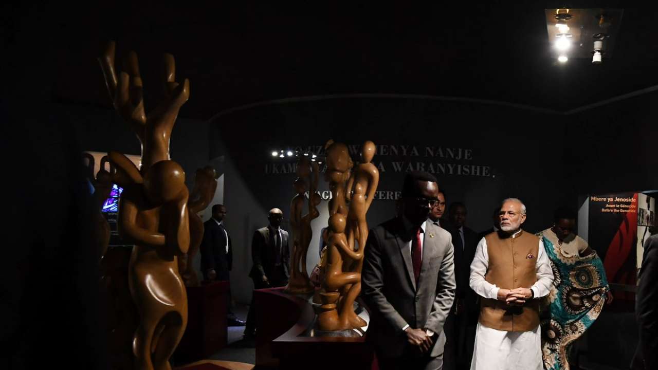 PM Modi visited the Kigali Genocide Memorial to honour victims of violence