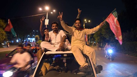 Celebration by PTI supporters cause traffic jam in some areas