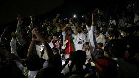 PTI supporters dance in of Islamabad