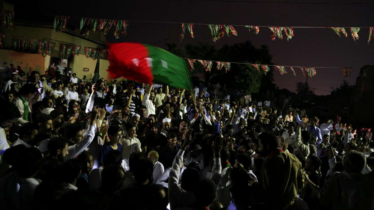 Wild celebrations by PTI supporters in Islamabad