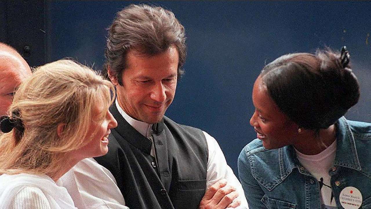 Imran and Jemima with Naomi Campbell