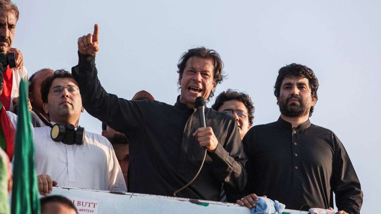 Imran Khan at 2014 protest march in Islamabad