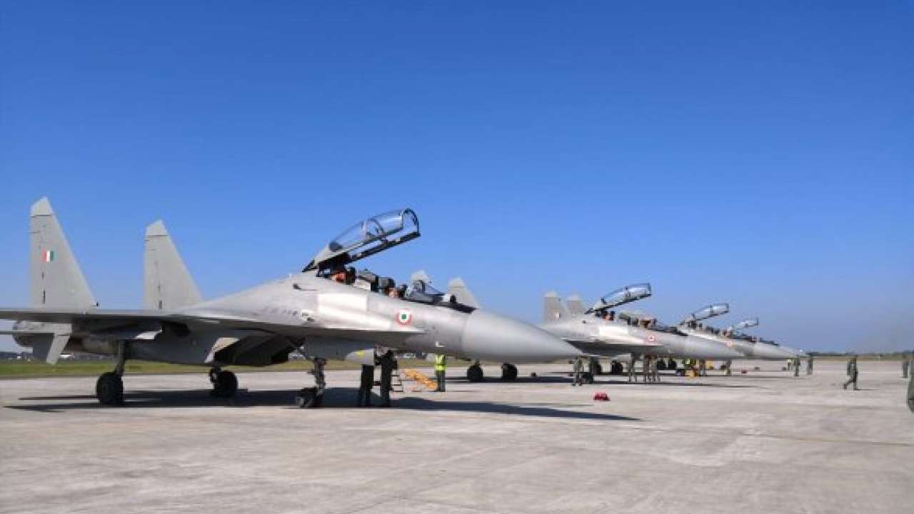 IAF's Su-30 MKI fighter jets at Surabaya, Indonesia