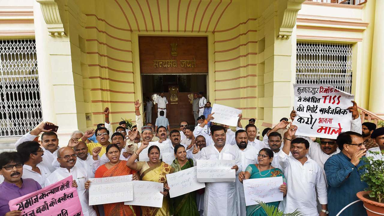 Opposition legislators protest over Muzaffarpur shelter home rape case
