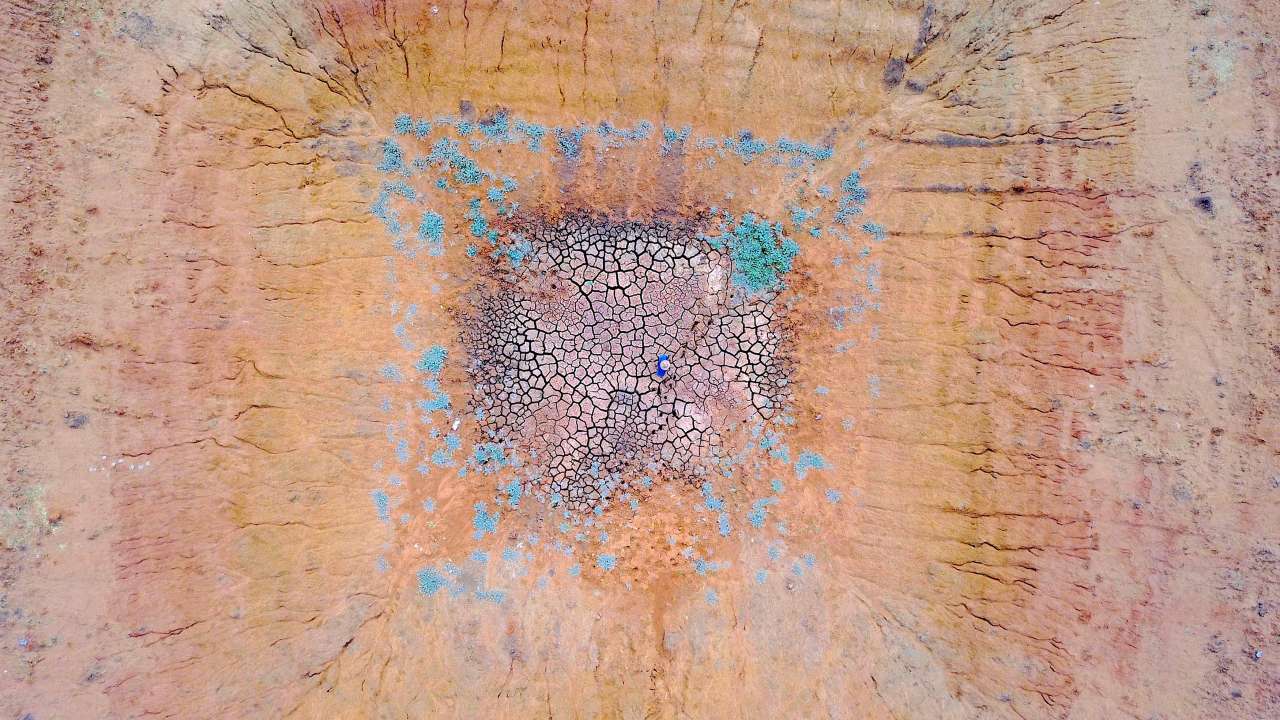 Dried-up dam in drought-effected in New South Wales