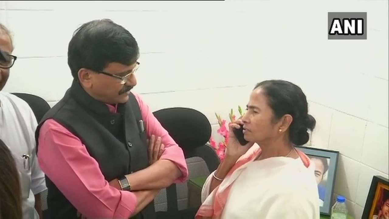 Mamata Banerjee with Shiv Sena's Sanjay Raut