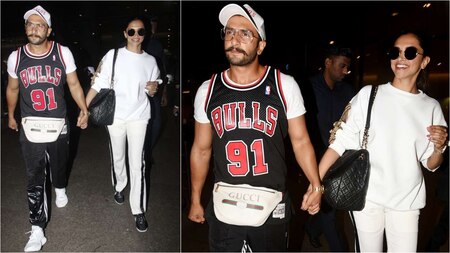 Ranveer Singh and Deepika Padukone spotted at the airport