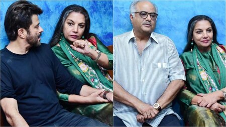 Shabana Azmi witl Anil and Boney Kapoor