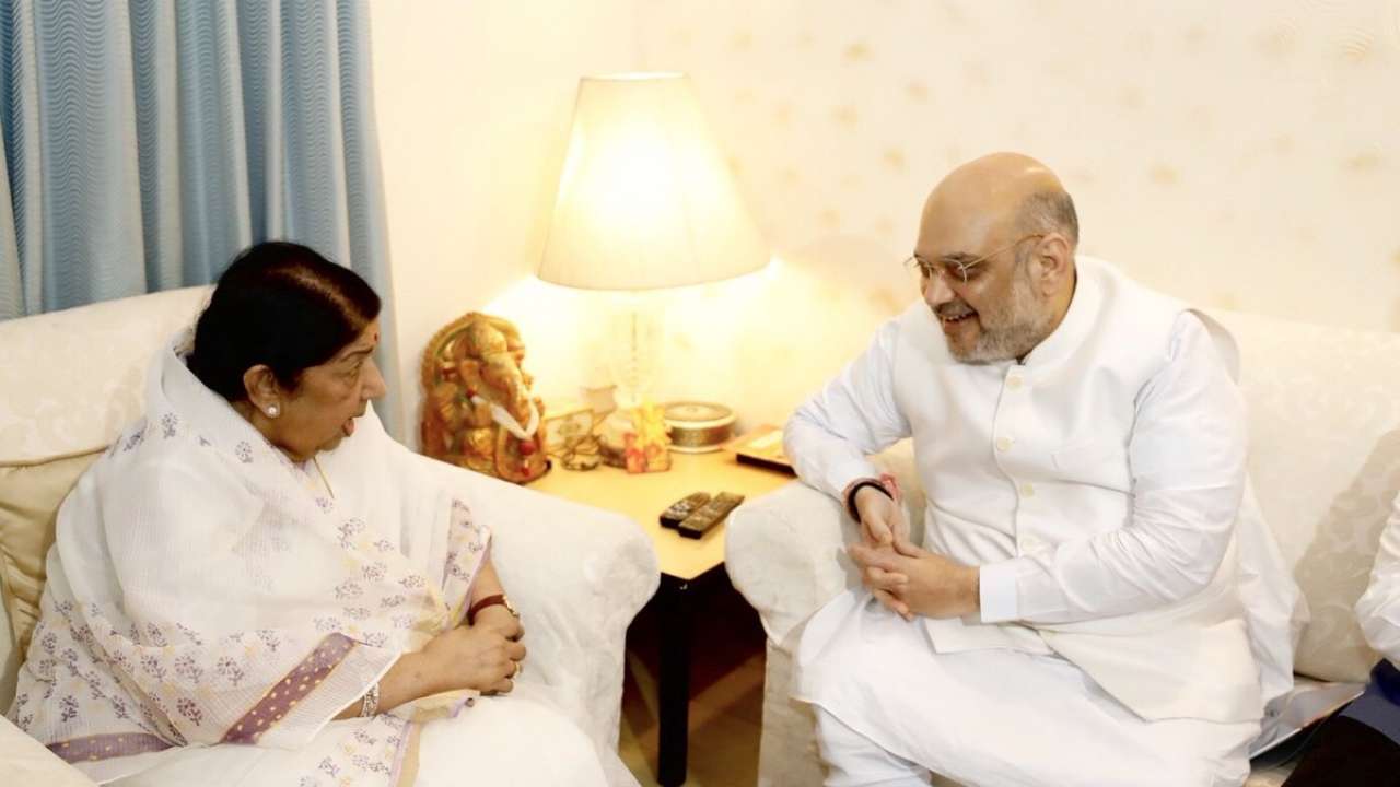 Amit Shah with Lata Mangeshkar