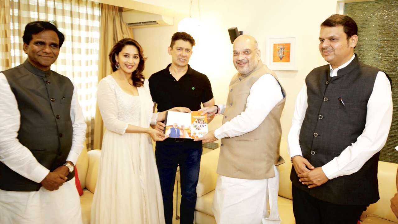 Amit Shah with Madhuri Dixit