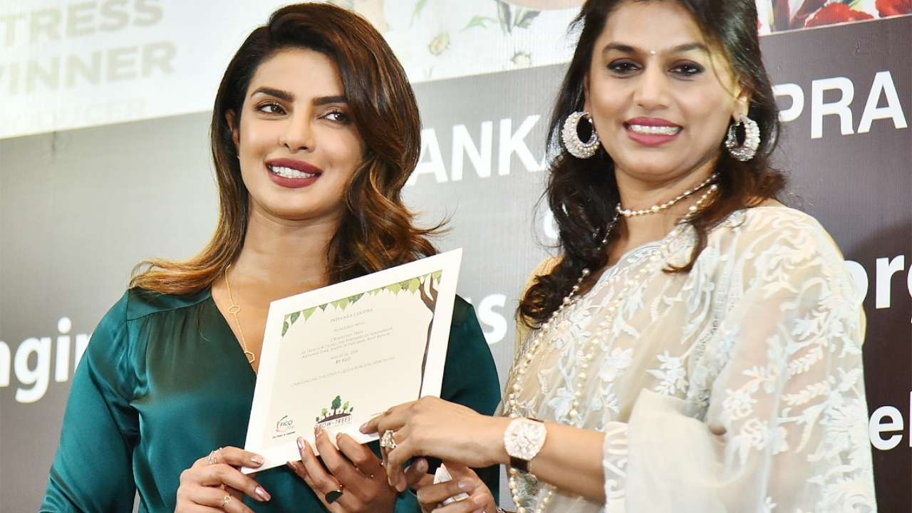 Priyanka being felicitated