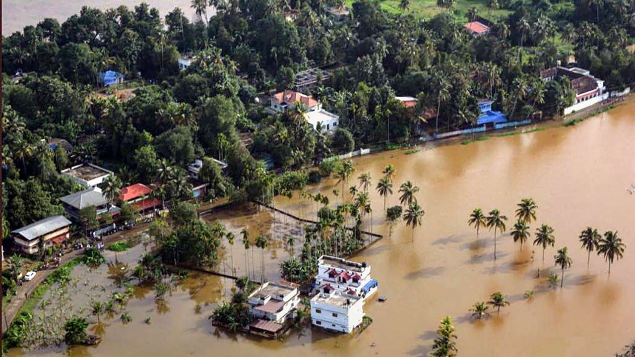 Flooded locality of Aluva in Kerala