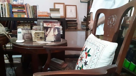 Somnath Da's study in his house in Kolkata