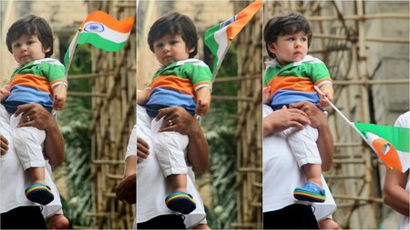 Nope! This time Taimur won't let go of his flag